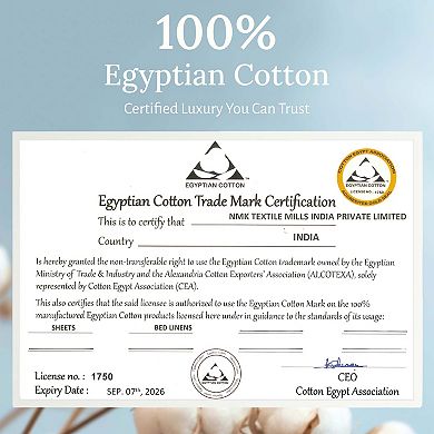California Design Den Certified Luxury 100% Egyptian Cotton Deep Pocket Sheet Set - Durable Sateen