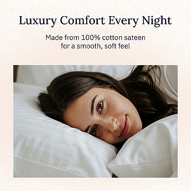 California Design Den 5 Star Hotel Pillowcases Set of 2 - Luxury 600 Thread Count 100% Cotton Sateen