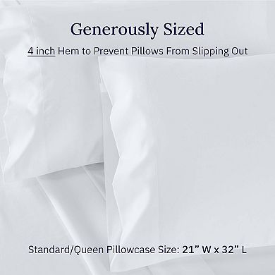 California Design Den Cooling Pillowcases Set of 2 - 500 Thread Count, Soft 100% Cotton Sateen