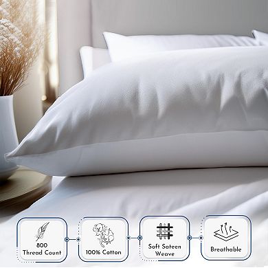 California Design Den Buttery Soft Pillowcases Set of 2 - Luxury 800 Thread Count 100% Cotton Sateen