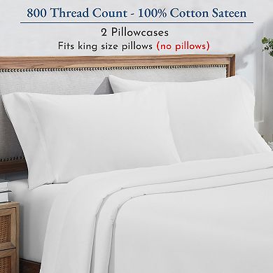California Design Den Buttery Soft Pillowcases Set of 2 - Luxury 800 Thread Count 100% Cotton Sateen