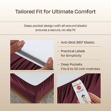 California Design Den Luxury 800 Thread Count Deep Pocket Sheet Set - 100% Cotton, Durable Sateen
