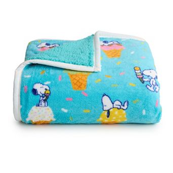 The Big One® Peanuts Snoopy Ice Cream Cones Cozy Sherpa Throw Blanket