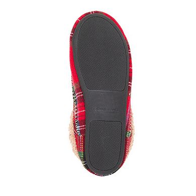 Dearfoams Papa Bear Men's Slip-On Plaid Clog Slippers
