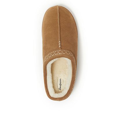 Dearfoams Dean Men's Genuine Suede Embroidered Clog Slippers
