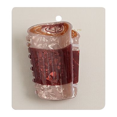Emberly Latte Coffee To Go Cup Hair Claw Clip