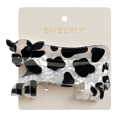 Emberly Cow Design Hair Claw Clip