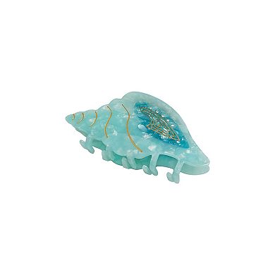 Emberly Aqua Pave Conch Shell Hair Claw Clip