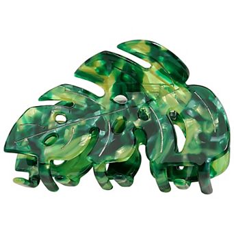 Emberly Green Leaf Hair Claw Clip