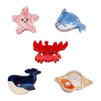 Emberly 5 pk Sea Creature Mini Claw Clips
