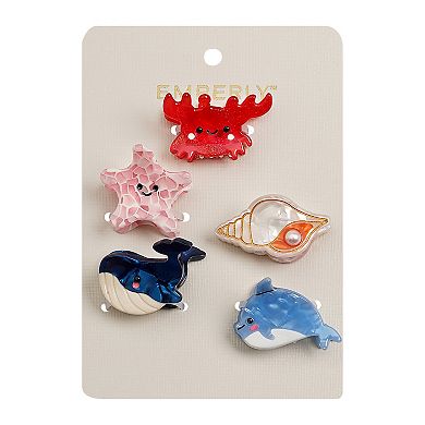 Emberly 5-Pk. Sea Creature Mini Claw Clips