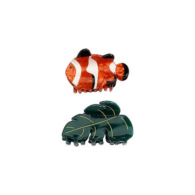 Emberly 2-Pk. Clown Fish & Leaf Claw Clips