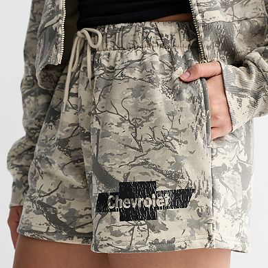 Juniors' Chevrolet Camo Fleece Shorts