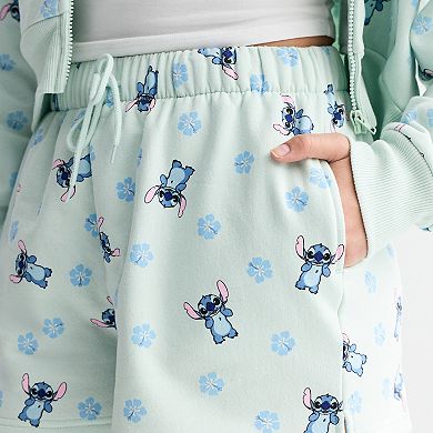 Juniors' Disney Stitch Fleece Shorts