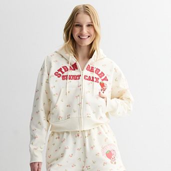 Juniors' Strawberry Shortcake Graphic Zip Hoodie