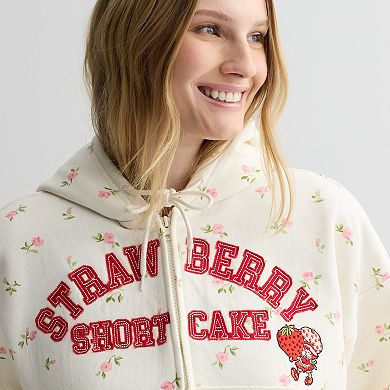 Juniors' Strawberry Shortcake Graphic Zip Hoodie