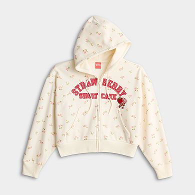 Juniors' Strawberry Shortcake Graphic Zip Hoodie