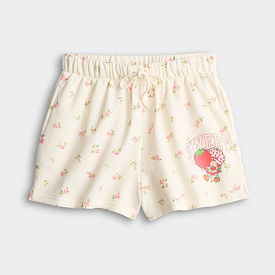 Juniors' Strawberry Shortcake Fleece Shorts