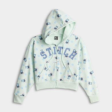 Juniors' Disney Stitch Long Sleeve Zip Hoodie