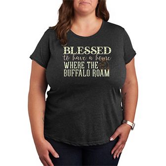 Plus Size Blessed To Have A Home Where The Buffalo Roam Graphic Tee