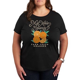 Plus Size My Main Squeeze Farm Fresh Oranges Graphic Tee