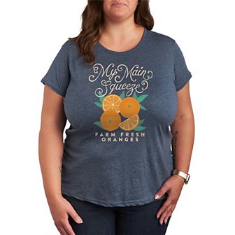 Plus Size My Main Squeeze Farm Fresh Oranges Graphic Tee