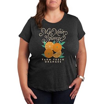 Plus Size My Main Squeeze Farm Fresh Oranges Graphic Tee