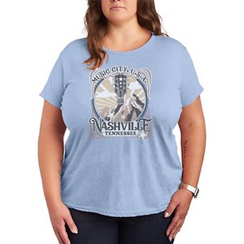 Plus Size Nashville Tennessee Music City Graphic Tee