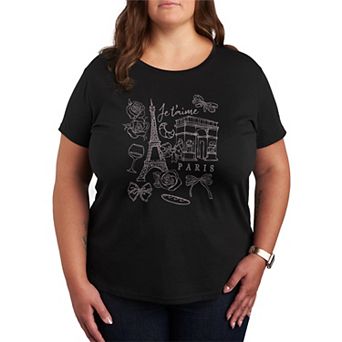 Plus Size Women's Paris Je T'aime Graphic Tee
