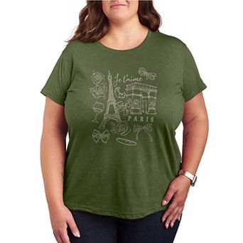 Plus Size Women's Paris Je T'aime Graphic Tee
