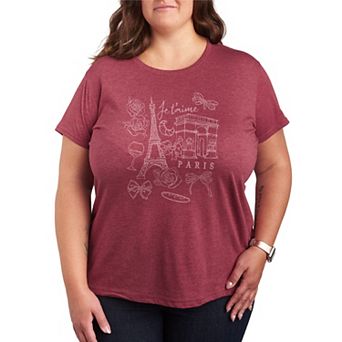 Plus Size Women's Paris Je T'aime Graphic Tee