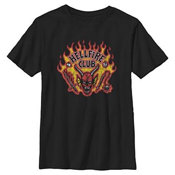 Boys 8-20 Stranger Things Hellfire Club Flaming Stamp Graphic Tee