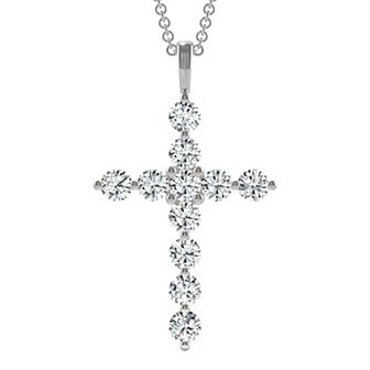 Charles & Colvard 1 Carat T.W. Lab-Created Moissanite Cross Pendant Necklace