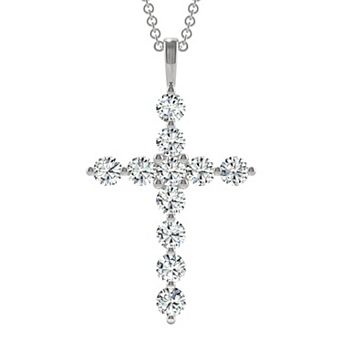 Charles & Colvard 1 Carat T.W. Lab-Created Moissanite Cross Pendant Necklace
