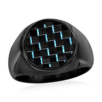 Men's Metallo Stainless Steel Carbon Fiber Ring