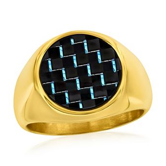 Men's Metallo Stainless Steel Carbon Fiber Ring