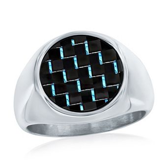 Men's Metallo Stainless Steel Carbon Fiber Ring