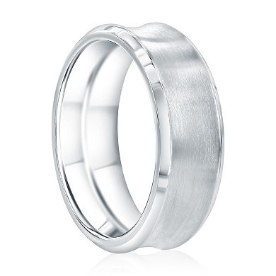 Men's Metallo Stainless Steel Curved Band Ring