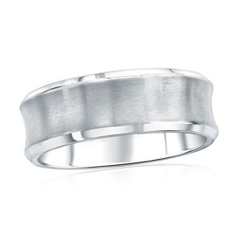 Men's Metallo Stainless Steel Curved Band Ring