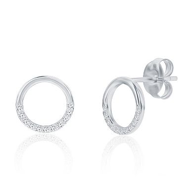 Argento Bella Sterling Silver Cubic Zirconia Circle Necklace & Earring Set