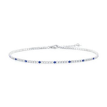 Argento Bella Sterling Silver Cubic Zirconia Tennis Anklet