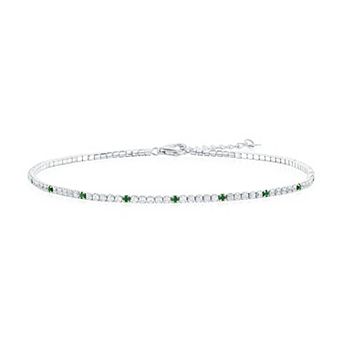 Argento Bella Sterling Silver Cubic Zirconia Tennis Anklet