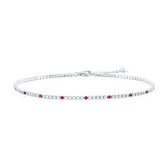Argento Bella Sterling Silver Cubic Zirconia Tennis Anklet