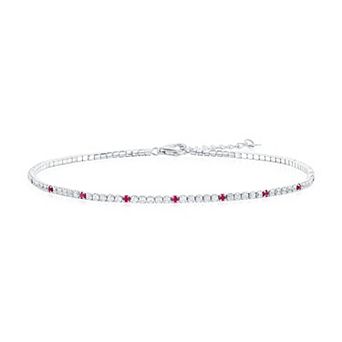 Argento Bella Sterling Silver Cubic Zirconia Tennis Anklet