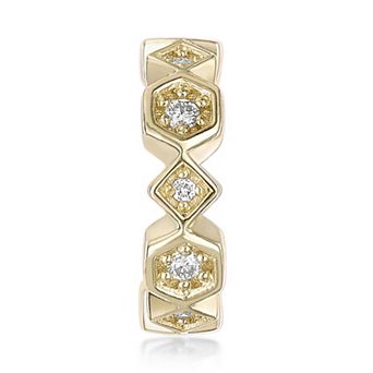 Gemminded 18k Gold Over Silver Lab-Grown Diamond Accent Ear Cuff