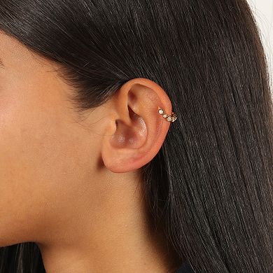 Gemminded 18k Gold Over Silver Lab-Grown Diamond Accent Ear Cuff