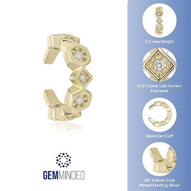 Gemminded 18k Gold Over Silver Lab-Grown Diamond Accent Ear Cuff