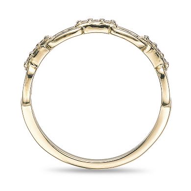 Gemminded 18k Gold Over Silver Lab-Grown Diamond Accent Link Ring