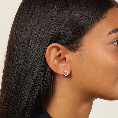 Gemminded 18k Gold Over Silver 1/10 Carat T.W. Lab-Grown Diamond Hexagon Earrings