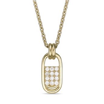 Gemminded 18k Gold Over Silver 1/8 Carat T.W. Lab-Grown Diamond Pendant Necklace
